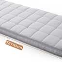 Jamdok 4Inch Cot Mattress Topper,Small Single Gel Infused Memory Foam,Machine Washable Pillow Top Cover,Roll Up Floors Mat,Portable Folding Sleep Pad(72 X 24)