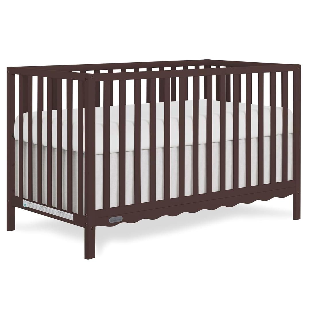 Dream On Me Synergy Wave 5-in-1 Convertible Crib, GREENGUARD Gold, Chocolate Chip