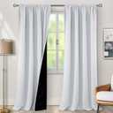 BGment Long Blackout Curtains for Living Room 95 Inch Length, Full Room Darkening Thermal Insulated Noise Reducing Bedroom Window Curtains with Rod Pocket, 2 Panels, Each 55 Inch Wide, Greyish White