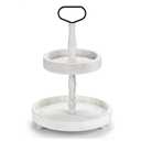 Christmas 2 Tiered Tray Stand Decor, Wooden Farmhouse Tiered Tray for Holiday & New Year Tabletop Display, Kitchen, Coffee Bar, Home Decor, With Plants And Decorations