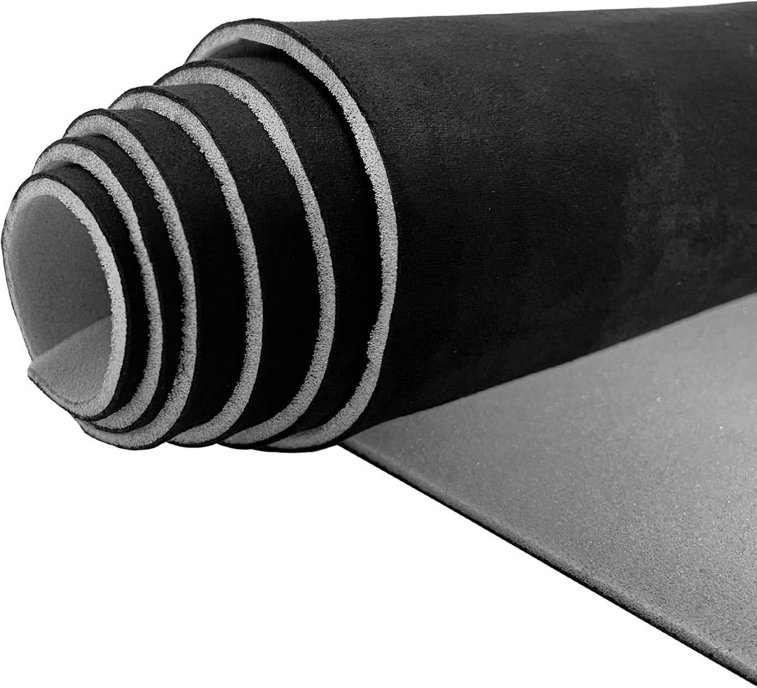 96  60 Black Car Suede Headliner Fabric with Foam Backing Material 1/9" 3mm Automotive Upholstery Liner for DIY Home Car Roof Trim Interior Replacement