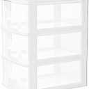 Gonice Small 3 Drawer Storage Organizer, White Plastic Drawer Storage, Small Desktop Organizer for Home, Office