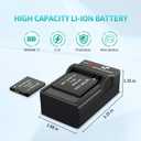 LP NB-11L Battery and Charger, 2-Pack 900mAh Batteries for Canon PowerShot Elph 180/360/110/130/135/150/190/320/340/350, A4000/SX420/SX410/SX400 and More