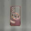FABSPARK for Samsung Galaxy S25 Plus Phone Case,Compatible with Magsafe,Magnetic Plating Glitter Gradient Cute Heart Clear Case,Camera Protection for Samsung Galaxy S25 Plus,Pink