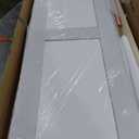 SMARTSTANDARD Bifold Door, for 72"x 80" Opening,Tempered Frosted Glass Closet Folding Barn Door with Hardware Kit, Water-Proof PVC Surface,Easy Install,White