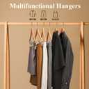 Wooden Hangers with Clips 12 Pack Wooden Pants Hangers,Skirt Hangers with Adjustable Clips,Hangers for Pants,Jeans,Slacks,Shorts（Natural）
