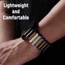 Magnetic Titanium Band Compatible with Apple Watch Ultra 3/2/1 Band 49mm Series 11 10 46mm 45mm 44mm 42mm SE 3/2/1 9 8 7 6 5 4,Luxury Silicone Dual-Layer Link For iwatch Men Women