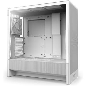 NZXT H5 Flow 2024 - Compact ATX Mid-Tower PC Gaming Case - High Airflow - 2 x 120mm Fans Included - 360mm Front & 240mm Top Radiator Support - Cable Management System - Tempered Glass - White