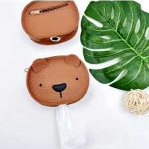 Durable Faux Leather Dog Poop Bag Dispenser with O Ring Stylish Dog Waste Bag Holder