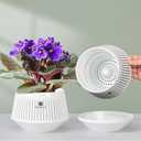 African Violet Pots with Excellent Airflow, 5 inch Self Watering Plant Pot for Indoor Plants, Set of 2, Decorative African Violet Planter with Drainage, Plastic Pots for African Violets