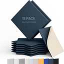 Berlai 15 Pack Acoustic Panels Self Adhesive Sound Proof Foam Panels, 12x12x0.4" High Density Sound Absorbing Panels, Square Acoustic Tiles for Recording Studio Home Theater Office Room(Dark Blue)