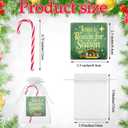Soulchen 24 Packs Religious Christmas Plastic Peppermint Candy Cane with Jesus Is the Reason for the Season Card Organza Bag Gift Set for Church Gatherings Holiday Events Community Supply