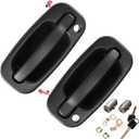 Front Exterior Door Handle with Locks Compatible with 1999-2006 Chevy Silverado 1500 2500 3500 Classic Suburban Tahoe Avalanche GMC Sierra Yukon XL Escalade ESV EXT,Replace 15034985, 15034986