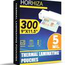 300 Pack 5 Mil Laminating Sheets, Holds 8.5 x 11 Inch Sheets,9 x 11.5 Inches Thermal Laminating Pouches for Laminator, Clear, Letter Size, Office and School Supplies
