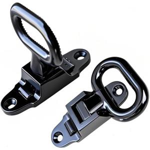 2 Pack Stainless Steel Folding Step, Heavy Duty 304, Non-Slip Tread, Utility Bed Body Handle for Boat, Yacht, RV, Truck (Black)