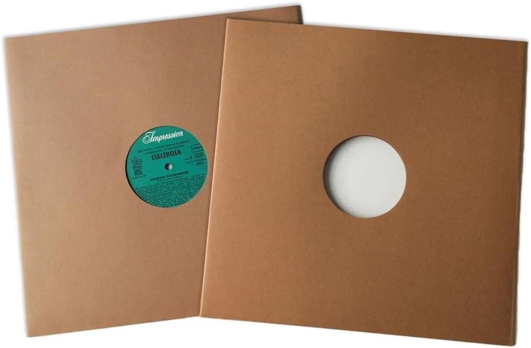 45 Record Sleeves, 2PCS 7inch Brown Vinyl Record Inner Sleeves, Heavyweight Acid Free Paper for EP Records Storage