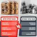 Pull Out Spice Rack Organizer for Cabinet Wide Slide Out Seasoning Rack Fits 2.1" Jars Large Capacity for Pantry Kitchen Cabinet 9" Deep Heavy Duty Easy Install