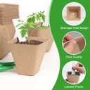 Square Peat Nursery Pots 150 Pcs 3in Biodegradable and Label, Used for Outdoor Gardens in Plant Nurseries