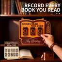 Books Read This Year Counter Sign, Book Shelf Decor, Book Lover Gifts for Women, Wooden Reading Tracker, library Decor for Home, Gift for Readers, Teachers, Librarians (Dark brown 2)