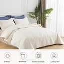 SheRest Twin Quilt Bedding Set - Soft Breathable Bed Quilt, Modern Style Embossed Bedspreads, Lightweight Microfiber Reversible Coverlet for All Seasons, Cream, 1 Quilt&1 Pillow Sham