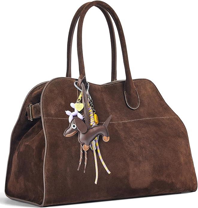 Kurava Brown Faux Suede Handbag Tote Hobo Bag for Women 2026, Women'S Top-Handle Handbags, 15” Large Capacity