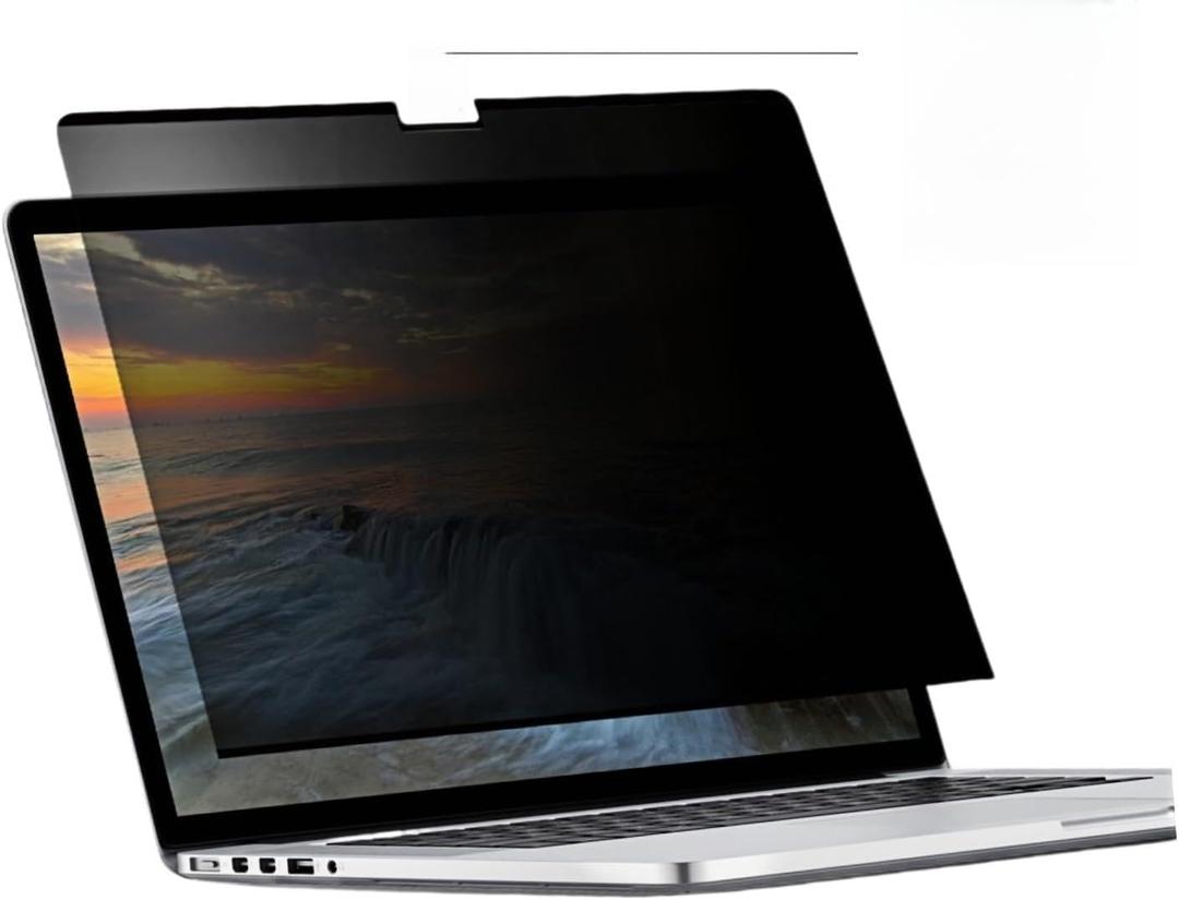 Easy On/Off Magnetic 360 Privacy Screen Filter Compatible with Macbook Air 13.6/13 Inch (2022-2025, M2, M3, M4), Anti Glare Laptop Privacy Screen Shield with Camera Cover - UV Block 90%-Model A2681, A3113, A3240