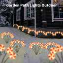 Newhale Set of 4 Lollipop Solar Christmas Decorations, 8 Modes Swaying Garden Lights, Outdoor Pathway Solar Christmas Stake Lights, Upgraded Base on Firefly Light for Lawn Decor, Warm White