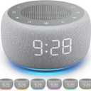 Buffbee Sound Machine & Alarm Clock 2-in-1, 18 Soothing Sound, 7 Night Light, Sleep Timer, Precise 30-Level Volume Control White Noise Machine
