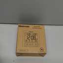 Geevon Small Atomic Travel Alarm Clock with Auto/8s Backlight, 2 Alarm Settings, Temperature, Increasing Beep Sounds Digital Atomic Travel Clock Battery Operated for Bedroom, Bedside, Black