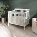 Dream On Me Aden 4-in-1 Convertible Mini Baby Crib, GREENGUARD Gold & BSA Certified, Sustainable Pinewood, Non-Toxic Finish, 3 Mattress Heights, Converts to Mini Day & Twin-Size Bed - White
