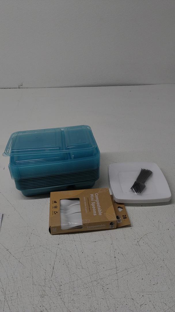 Plastic Dishes; Compostable Mini Spoons