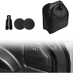 Upgrade Trunk Organizer Pocket Bag for New 2026+ Toyota RAV4 Accessories, Scratch-Resistant Oxford Cloth Trunk Cubby Storage Bag, Black Cargo Side Pocket Organizer (Leather)