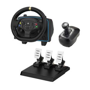 DOYO Gaming Steering Wheel with Pedals and Shifter, 1080 Racing Wheel with Paddle Shifters, Vibration Feedback, Steering Wheel for PC, PS4, Xbox One, Xbox Series X|S, PS3 and Switch
