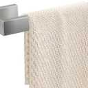 Hand Towel Holder - Thicken SUS 304 Stainless Steel Towel Holder for Bathroom Wall, 8" Rectangular Modern Design Towel Ring, Contemporary Hand Towel Rack - Brushed Nickel (1PCS)