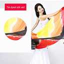 Women 100% Silk Belly Dance Silk Veils Tie-Dye Silk Veil Hand Scarves Dancing Accessories 98"X45"