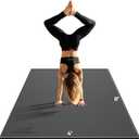 8FT x 4FT Extra Large Exercise Mat - PVC Floor Workout Mat with Carry Bag, Cleaning Cloth - Non slip Thick Workout Mats for Home Gym Flooring, Fitness Training Mat for Weights Pilates Cardio