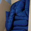 Thyle Outdoor Chair Cushions Set of 6 Waterproof Sun Protection Square Tufted Overstuffed Patio Furniture Seat Cushion for Patio Funiture Dining Indoor 19" x 19"(Navy Blue)