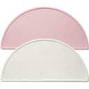 Silicone Placemats for Babies, Toddlers & Kids, BPA-Free Non-Slip Baby Table Mat Food Mats, 2 Pack (Blush Pink/Confetti White)