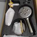 L829-2 Brushed Nickel Shower Faucet Set - Complete Dual Shower Head & Handheld Combo, Tub Spout & Trim Kit