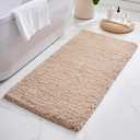 ILANGO Beige Bathroom Rugs 70" × 24" Non Slip & Super Absorbent Extra Thick Soft, Washable Bath Carpet Runner for Floor, Microfiber Plush Shaggy Bath Mats with Rubber for Bedroom Bathtub Shower Room