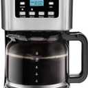 Chefman Coffee Maker, 12-Cup Programmable Drip Coffee Makers with Reusable Filter & Keep Hot Plate, Auto Pause Small Coffee Machines with Large Coffee Pot, Timer, Self-cleaning, (Stainless Steel)