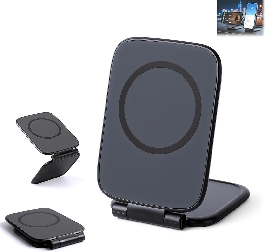 Ultra-Thin Foldable Magnetic Car Phone Mount,Ultrathin Adjustable Magnetic Phone Holder for Car,Portable Foldable Magnetic Phone Mount,270 Foldable Shockproof Phones Mount for All Phone,Laptop,Gym