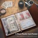 2-Piece Vintage Travel Journal Set, Travel Diary Notebooks with Refillable A6 Craft Paper and Zipper Card Holder