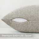 Moment Grey-Beige Chenille Throw Pillow Covers 20x20 Inch Pack of 2 Modern Decorative Throw Pillow Cases Farmhouse Cross Throw Pillowcases Home Decor for Sofa Bedroom Living Room