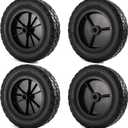 Covzoe 4 Pack 8 Inch Solid Rubber Tire, Universal Hand Truck Replacement Wheel 1/2-Inch Axle Hole, Lawn Mower Wheels for Cart, Trolley, Dolly