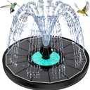 Solar Fountain Cyan Flower, Upgrade 3.5W Solar Bird Bath Fountains, Solar Powered Water Fountain with 7 Nozzles, 4 Fixed Pipes for Hummingbirds, Bird Bath, Garden, Pool, and Pond (Black)