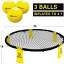 GOOX Outdoor Beach Ball Games with Carrying Bag, 3 Balls, Net and Strip Light (ONLY for Light Up Set)- Roundnet Game Set for Family - Played Outdoors, Indoors, Beach, Lawn, Yard and Park