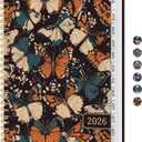 2026 Planner, Weekly and Monthly Planner for Women, Jan 2026 - Dec 2026 Pretty 2026 Calendar Planner with Monthly Tabs, Inner Pocket, Spiral Binding, Perfect for Office Home School - 6.3" x 8.5", Fluttering Night