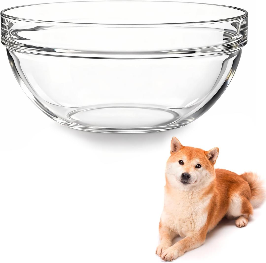 Replacement Glass Bowl for Feoyoho 7.2in Feeder Stand  60.9 oz / 7.5 Cups (Replacement Only), Dishwasher & Microwave Safe