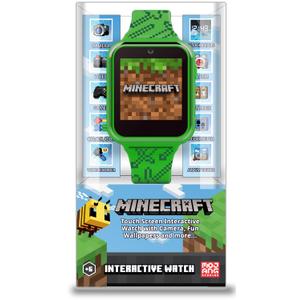 Minecraft Kids Smart Watch  Touchscreen Interactive Watch with 10 Customizable Clock Faces, Built-in Camera, Video Recorder, Alarm, Calculator, Games & Pedometer  Fits Wrists 5.5" to 8"